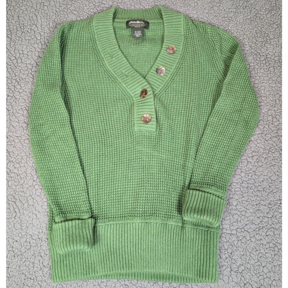 Eddie Bauer Angora Blend Knit Cardigan Sweater Women’s Medium Green Buttons